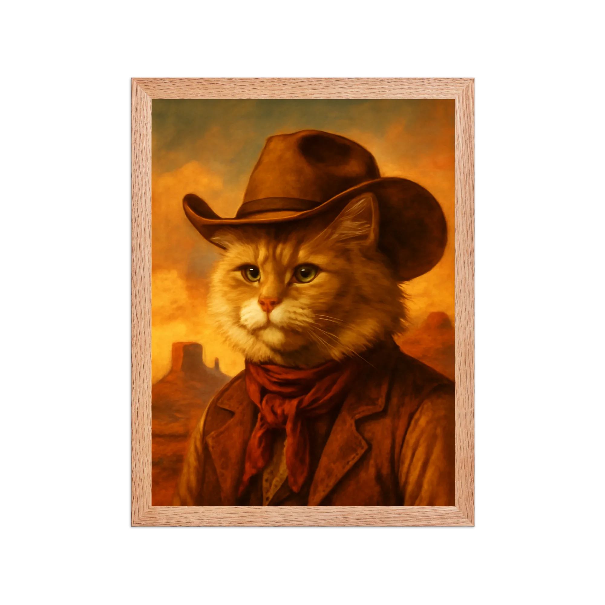 Custom pet portrait in Western Cowboy style - John Wayne era western movie poster style