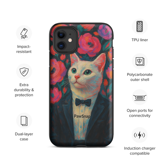 🌸 Bloom & Bow™ Custom Cat Photo Case – Pet Portrait, Dual Layer Protection